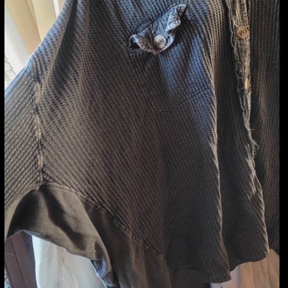 Free People FP ONE Scout Thermal Top Shirt Jacket Shacket CHARCOAL sz XL - Picture 8 of 16